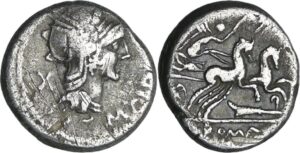 Cipia - Denier (115-114 av. J.-C.) Cipia - Denier (115-114 av. J.-C.)
