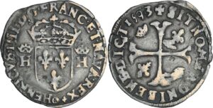 France - Henri IV (1589-1610) - Douzain - 1593 (Clermont en Auvergne) France - Henri IV (1589-1610) - Douzain - 1593 (Clermont en Auvergne)
