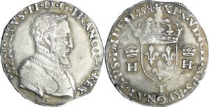 France - Henri II (1547-1559) - Teston à la tête nue - 3ème type - 1558 T (Nantes)