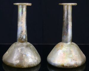 Romain - Empire d’orient - Grand Unguentarium en verre irisé - 0 / 100 ap. J.-C.