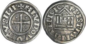 France - Louis 1er Le Pieux (814-840) - Denier au temple