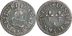 France - Henri IV (1589-1610) - Denier tournois - 1603 A (Paris) France - Henri IV (1589-1610) - Denier tournois - 1603 A (Paris)
