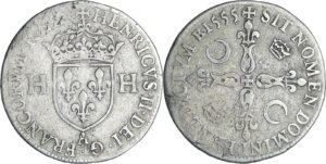 France - Henri II (1547-1559) - Douzain au moulin - 1555 A (Paris)