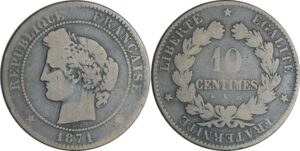 France - Troisième république (1871-1940) - 10 centimes Cérès 1871 K (Bordeaux)
