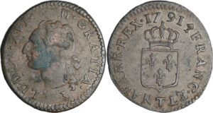 France - Louis XVI (1774-1792) - Liard - 1791 T (Nantes) 2ème sem