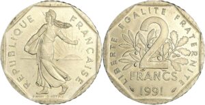 France - Cinquième république (1959- ) - 2 francs Semeuse 1991 frappe monnaie