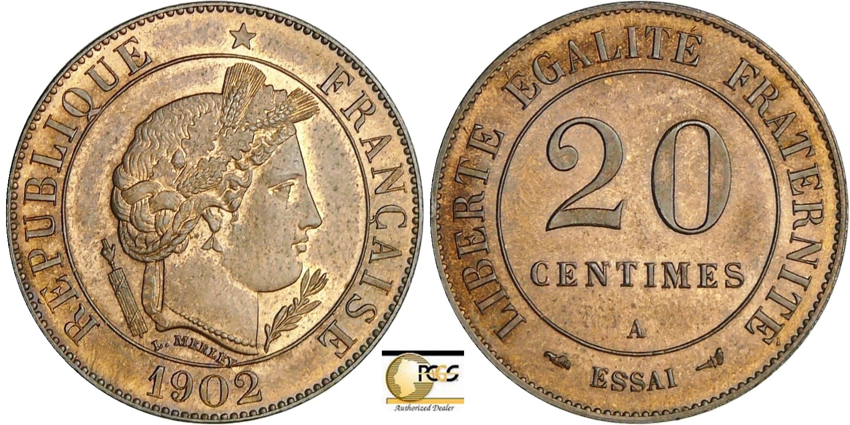 France - Troisième république (1871-1940) - Essai 20 centimes Merley type II 1902 France - Troisième république (1871-1940) - Essai 20 centimes Merley type II 1902