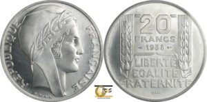 France - Troisième république (1871-1940) - Essai 20 francs Turin 1938 aluminium tranche lisse