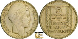 France - Troisième république (1871-1940) - Essai 5 francs Turin 1929 bronze-aluminium