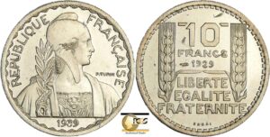 France - Troisième république (1871-1940) - Essai 10 francs councour de Turin hybride 1929/1939 module 25 mm
