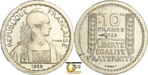 France - Troisième république (1871-1940) - Essai 10 francs councour de Turin hybride 1929/1939 module 21 mm