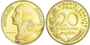 France - Cinquième république (1959- ) - Piéfort 20 centimes Marianne 1968