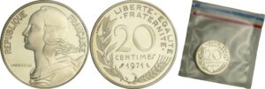France - Cinquième république (1959- ) - Piéfort argent 20 centimes Marianne 1971