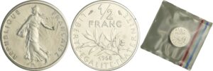 France - Cinquième république (1959- ) - Piéfort 1/2 francs semeuse 1968