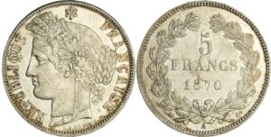 France - Gouvernement de défense nationale (1870-1871) - 5 francs Cérès sans légende 1870 A (Paris)