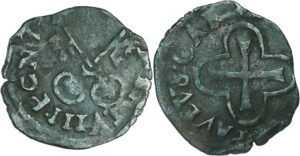 France - Comtat venaissin - Clément VIII - Denier de cuivre France - Comtat venaissin - Clément VIII - Denier de cuivre