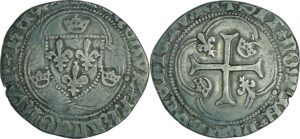 France - Charles VII (1422-1461) - Blanc à la couronne - 4ème émission (26 juin 1456) - Angers