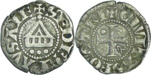 France - Savoie - Evêché de Lausanne - Denier au temple XIIème siècle. France - Savoie - Evêché de Lausanne - Denier au temple XIIème siècle.