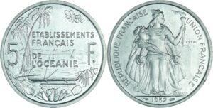 Polynésie, Océanie Essai coffret 5 francs 1952
