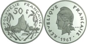 Polynésie Française - Piéfort 50 francs 1967