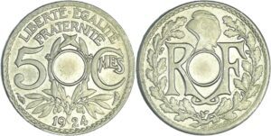 France - Troisième république (1871-1940) - 5 centimes Lindauer Petit module 1924 non percée