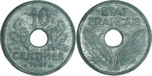France - Troisième république (1871-1940) - Essai piéfort type définitif 10 centimes Lindauer 1941