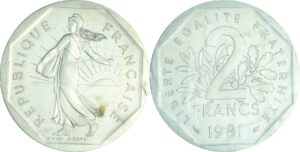 France - Cinquième république (1959- ) - Piéfort argent 2 francs semeuse 1981