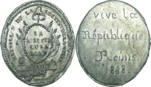 France - Médaille politique - Vive la république, Reims 1848