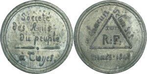 France - Médaille politique - Société des amis du peuple à Troyes, mars 1848