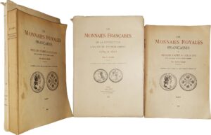 Ciani (Louis) - 2 tomes - Les monnaies royales françaises de Hugues Capet à Louis XV, 1926 (réédition) et Les monnaies de la Révolution à la fin du Premier empire, 1931